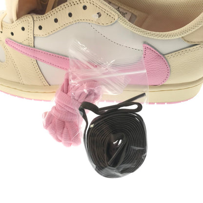 【中古美品】【メンズ】 TRAVIS SCOTT トラヴィス スコット × NIKE ナイキ AIR JORDAN 1 RETRO LOW OG IQ7604-100 エアジョーダン 1 レトロ ロー スニーカー 靴 160-260616-na-11-tagh サイズ：29cm US 11 カラー：MUSLIN/SHY PINK/SAIL/UNIVERSITY RED 万代Net店