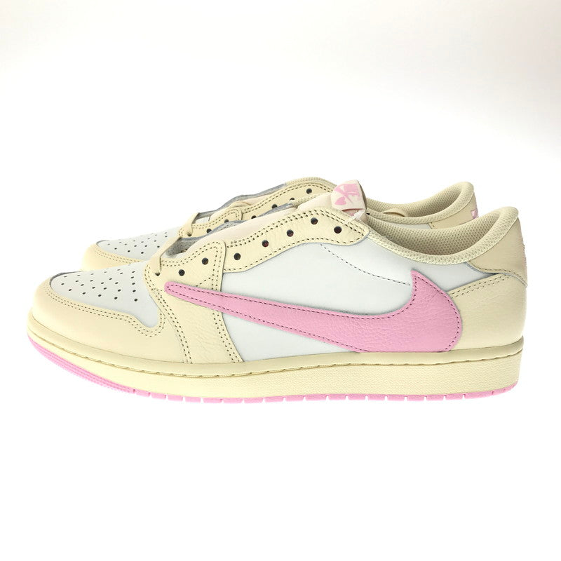 【中古美品】【メンズ】 TRAVIS SCOTT トラヴィス スコット × NIKE ナイキ AIR JORDAN 1 RETRO LOW OG IQ7604-100 エアジョーダン 1 レトロ ロー スニーカー 靴 160-260616-na-11-tagh サイズ：29cm US 11 カラー：MUSLIN/SHY PINK/SAIL/UNIVERSITY RED 万代Net店