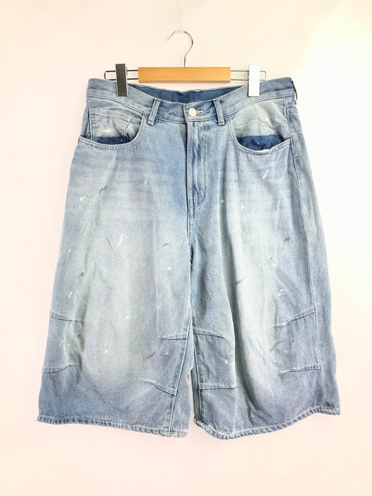 【中古品】【メンズ】 BEAMS ビームス WIDE PAINT DENIM THREE QUARTERS PANTS 11-21-1641-791 ワイド ペイントデニム 七分丈 パンツ 158-260627-rt-13-tagh サイズ：2 カラー：インディゴ 万代Net店