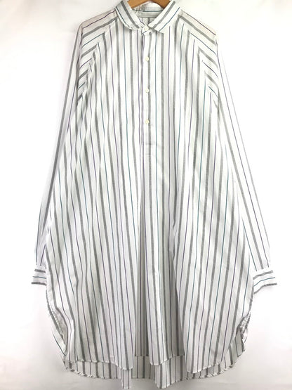 【中古品】【メンズ】 SILLAGE シアージ L/S PULLOVER STRIPE LONG SHIRT プルオーバー ストライプ ロングシャツ 長袖シャツ 140-260629-na-09-tagh サイズ：F カラー：ホワイト系 万代Net店