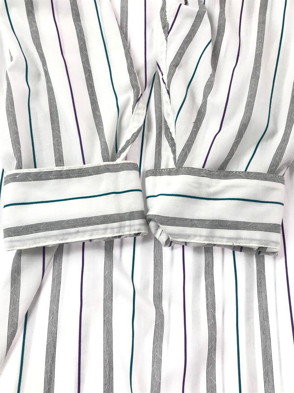 【中古品】【メンズ】 SILLAGE シアージ L/S PULLOVER STRIPE LONG SHIRT プルオーバー ストライプ ロングシャツ 長袖シャツ 140-260629-na-09-tagh サイズ：F カラー：ホワイト系 万代Net店