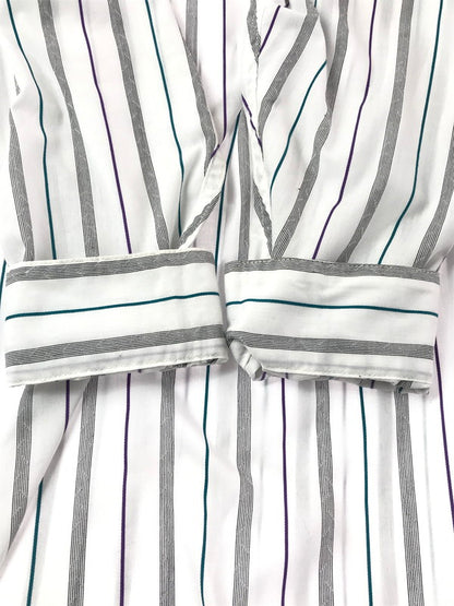 【中古品】【メンズ】 SILLAGE シアージ L/S PULLOVER STRIPE LONG SHIRT プルオーバー ストライプ ロングシャツ 長袖シャツ 140-260629-na-09-tagh サイズ：F カラー：ホワイト系 万代Net店