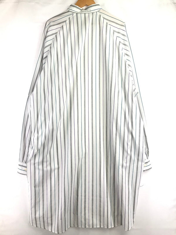 【中古品】【メンズ】 SILLAGE シアージ L/S PULLOVER STRIPE LONG SHIRT プルオーバー ストライプ ロングシャツ 長袖シャツ 140-260629-na-09-tagh サイズ：F カラー：ホワイト系 万代Net店