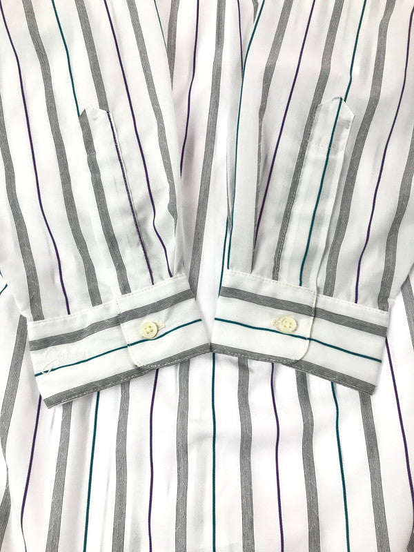 【中古品】【メンズ】 SILLAGE シアージ L/S PULLOVER STRIPE LONG SHIRT プルオーバー ストライプ ロングシャツ 長袖シャツ 140-260629-na-09-tagh サイズ：F カラー：ホワイト系 万代Net店