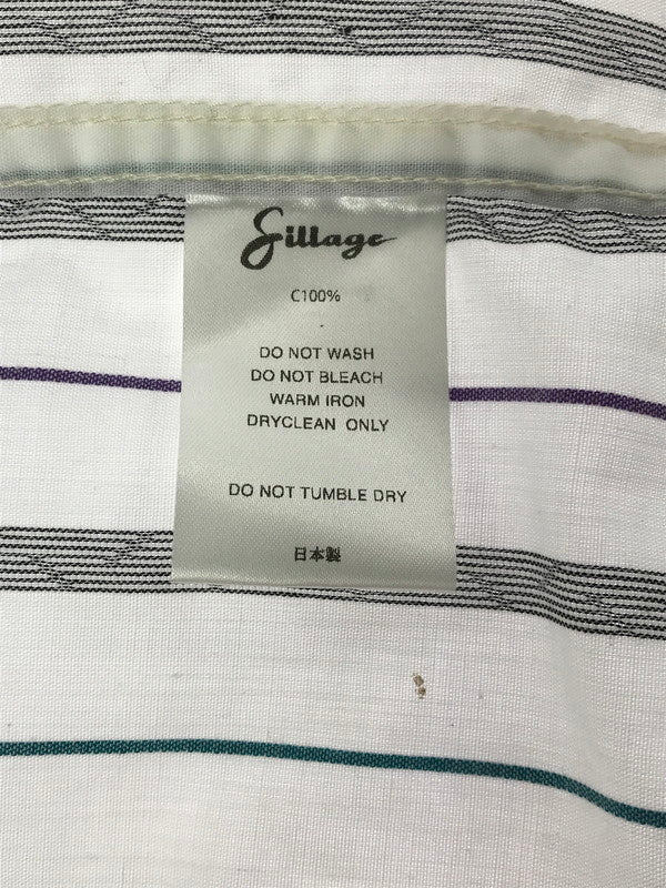 【中古品】【メンズ】 SILLAGE シアージ L/S PULLOVER STRIPE LONG SHIRT プルオーバー ストライプ ロングシャツ 長袖シャツ 140-260629-na-09-tagh サイズ：F カラー：ホワイト系 万代Net店