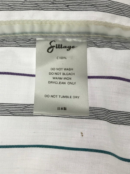 【中古品】【メンズ】 SILLAGE シアージ L/S PULLOVER STRIPE LONG SHIRT プルオーバー ストライプ ロングシャツ 長袖シャツ 140-260629-na-09-tagh サイズ：F カラー：ホワイト系 万代Net店