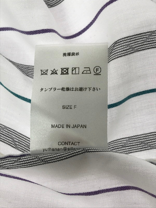【中古品】【メンズ】 SILLAGE シアージ L/S PULLOVER STRIPE LONG SHIRT プルオーバー ストライプ ロングシャツ 長袖シャツ 140-260629-na-09-tagh サイズ：F カラー：ホワイト系 万代Net店