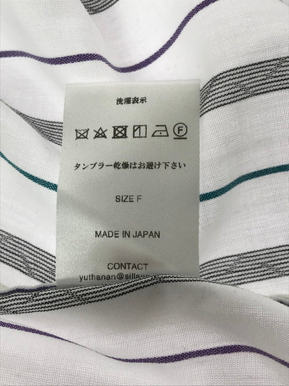 【中古品】【メンズ】 SILLAGE シアージ L/S PULLOVER STRIPE LONG SHIRT プルオーバー ストライプ ロングシャツ 長袖シャツ 140-260629-na-09-tagh サイズ：F カラー：ホワイト系 万代Net店