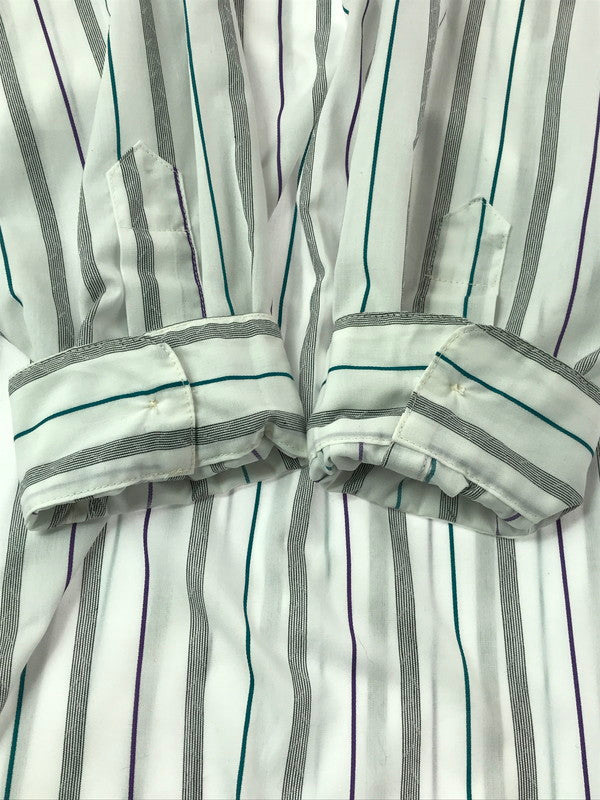 【中古品】【メンズ】 SILLAGE シアージ L/S PULLOVER STRIPE LONG SHIRT プルオーバー ストライプ ロングシャツ 長袖シャツ 140-260629-na-09-tagh サイズ：F カラー：ホワイト系 万代Net店