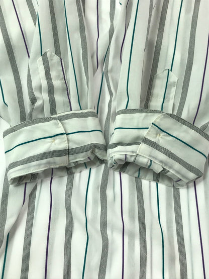 【中古品】【メンズ】 SILLAGE シアージ L/S PULLOVER STRIPE LONG SHIRT プルオーバー ストライプ ロングシャツ 長袖シャツ 140-260629-na-09-tagh サイズ：F カラー：ホワイト系 万代Net店