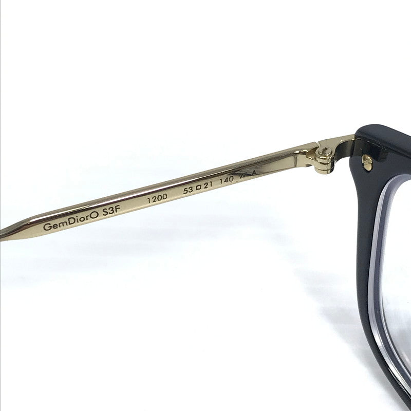 【中古品】【メンズ】 CHRISTIAN DIOR クリスチャンディオール GEM DIOR OS3F ジェム ディオール 度入り 眼鏡 アイウェア アクセサリー 203-260703-YY-24-tagh サイズ：53□21 140 カラー：ブラック/ゴールド 万代Net店
