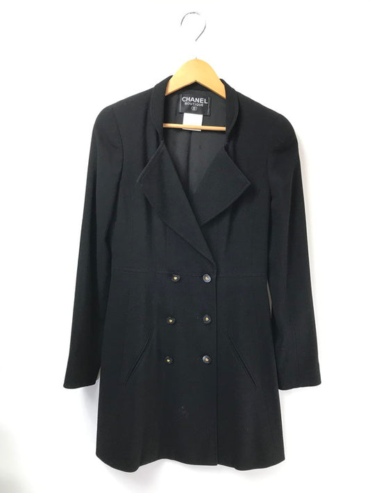 【中古品】【レディース】 CHANEL BOUTIQUE シャネル ブティック 97P WOOL DOUBLE LONG JACKET ウール ダブル ロング ジャケット フランス製 ライトアウター 183-260621-rt-07-tagh サイズ：38 カラー：ブラック 万代Net店