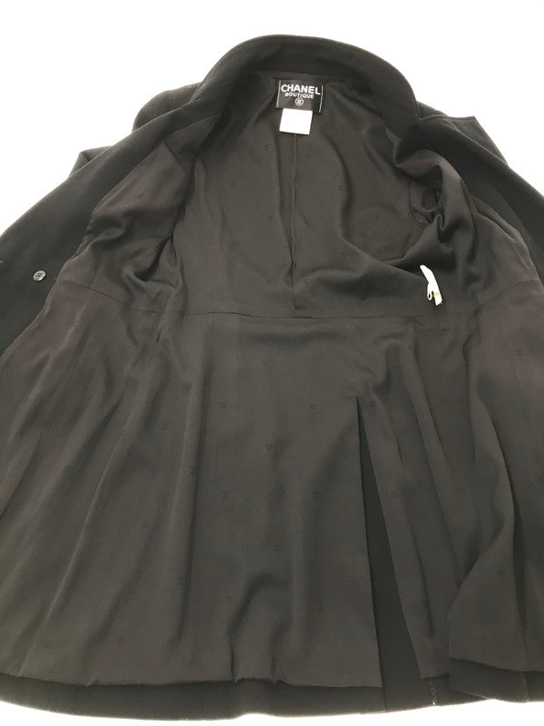 【中古品】【レディース】 CHANEL BOUTIQUE シャネル ブティック 97P WOOL DOUBLE LONG JACKET ウール ダブル ロング ジャケット フランス製 ライトアウター 183-260621-rt-07-tagh サイズ：38 カラー：ブラック 万代Net店