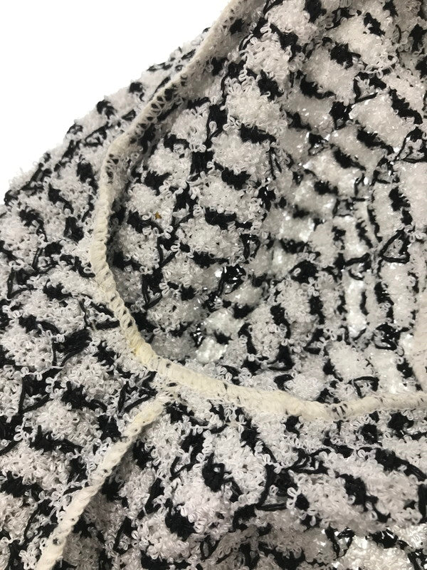 【中古品】【レディース】 CHANEL BOUTIQUE シャネル ブティック COCO MARK BUTTON KNIT CARDIGAN ココ マーク ボタン ニット カーディガン トップス 183-260621-rt-05-tagh サイズ：不明 下記参照 カラー：ホワイト/ブラック 万代Net店