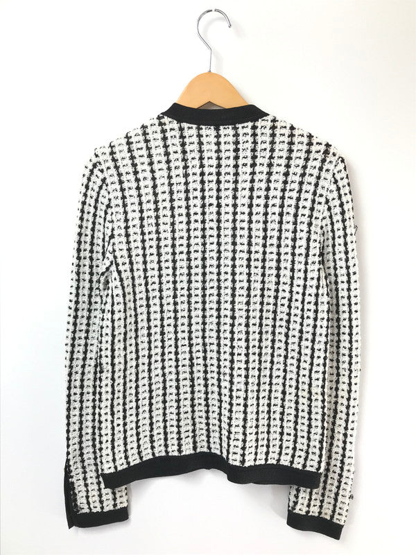 【中古品】【レディース】 CHANEL BOUTIQUE シャネル ブティック COCO MARK BUTTON KNIT CARDIGAN ココ マーク ボタン ニット カーディガン トップス 183-260621-rt-05-tagh サイズ：不明 下記参照 カラー：ホワイト/ブラック 万代Net店