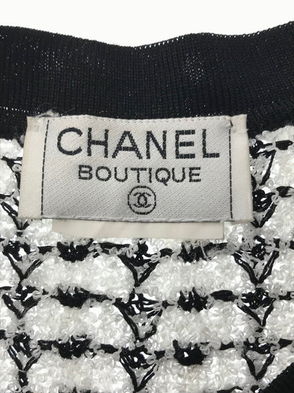 【中古品】【レディース】 CHANEL BOUTIQUE シャネル ブティック COCO MARK BUTTON KNIT CARDIGAN ココ マーク ボタン ニット カーディガン トップス 183-260621-rt-05-tagh サイズ：不明 下記参照 カラー：ホワイト/ブラック 万代Net店