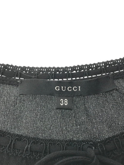 【中古品】【レディース】 GUCCI グッチ SS SILK TOPS ショートスリーブ シルク トップス イタリア製 183-260621-rt-01-tagh サイズ：38 カラー：ブラック 万代Net店