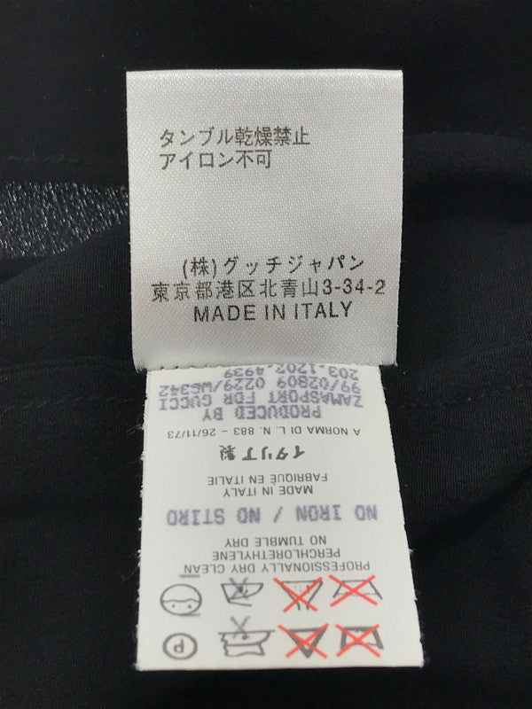 【中古品】【レディース】 GUCCI グッチ SS SILK TOPS ショートスリーブ シルク トップス イタリア製 183-260621-rt-01-tagh サイズ：38 カラー：ブラック 万代Net店