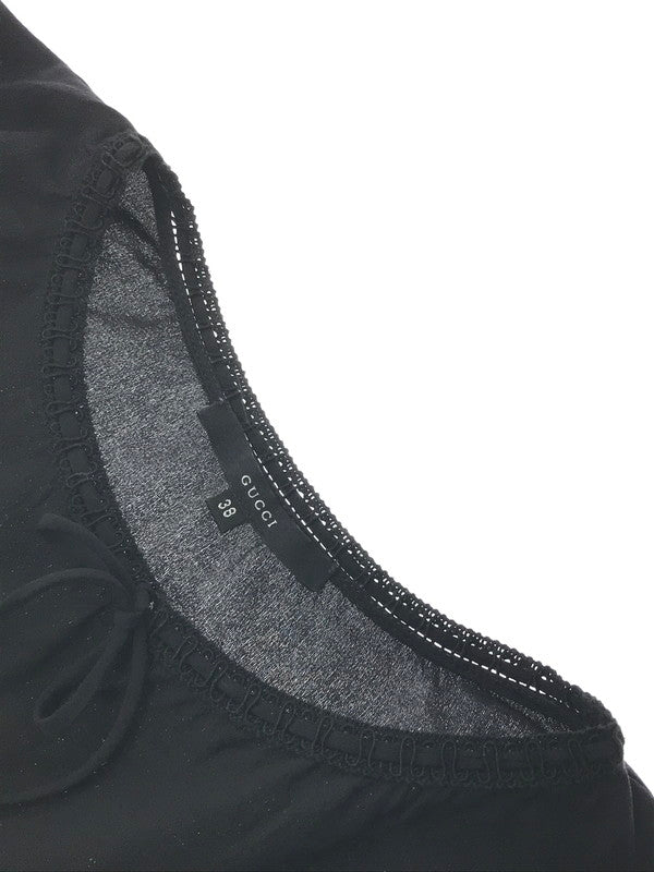 【中古品】【レディース】 GUCCI グッチ SS SILK TOPS ショートスリーブ シルク トップス イタリア製 183-260621-rt-01-tagh サイズ：38 カラー：ブラック 万代Net店