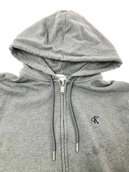 【中古品】【メンズ】 CALVIN KLEIN JEANS カルバン クライン ジーンズ MONOGRAM TERRY ZIP UP HOODIE 4RD266G モノグラム テリー ジップアップ フーディー トップス 141-260625-rt-19-tagh サイズ：L カラー：グレー 万代Net店