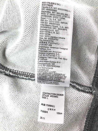 【中古品】【メンズ】 CALVIN KLEIN JEANS カルバン クライン ジーンズ MONOGRAM TERRY ZIP UP HOODIE 4RD266G モノグラム テリー ジップアップ フーディー トップス 141-260625-rt-19-tagh サイズ：L カラー：グレー 万代Net店