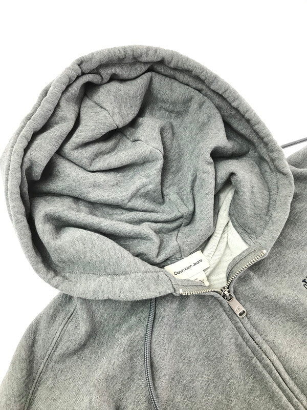 【中古品】【メンズ】 CALVIN KLEIN JEANS カルバン クライン ジーンズ MONOGRAM TERRY ZIP UP HOODIE 4RD266G モノグラム テリー ジップアップ フーディー トップス 141-260625-rt-19-tagh サイズ：L カラー：グレー 万代Net店