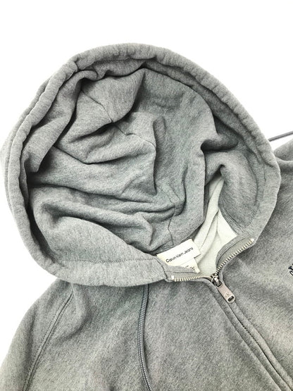 【中古品】【メンズ】 CALVIN KLEIN JEANS カルバン クライン ジーンズ MONOGRAM TERRY ZIP UP HOODIE 4RD266G モノグラム テリー ジップアップ フーディー トップス 141-260625-rt-19-tagh サイズ：L カラー：グレー 万代Net店