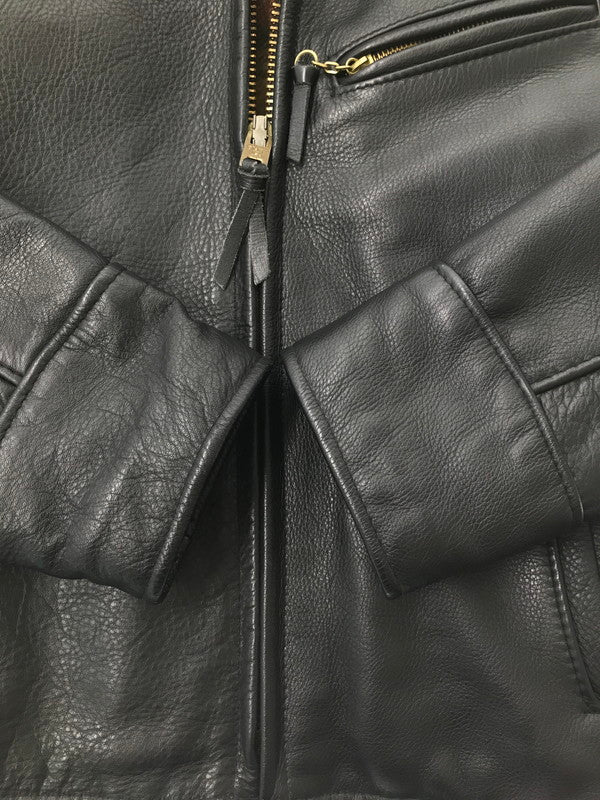 【中古品】【メンズ】 SCHOTT ショット ZIP LEATHER JACKET ジップ レザー ジャケット USA製 アウター 145-260621-rt-10-tagh サイズ：36 カラー：ブラック 万代Net店