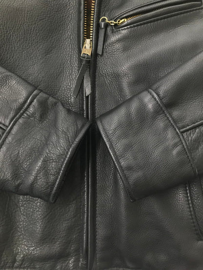 【中古品】【メンズ】 SCHOTT ショット ZIP LEATHER JACKET ジップ レザー ジャケット USA製 アウター 145-260621-rt-10-tagh サイズ：36 カラー：ブラック 万代Net店