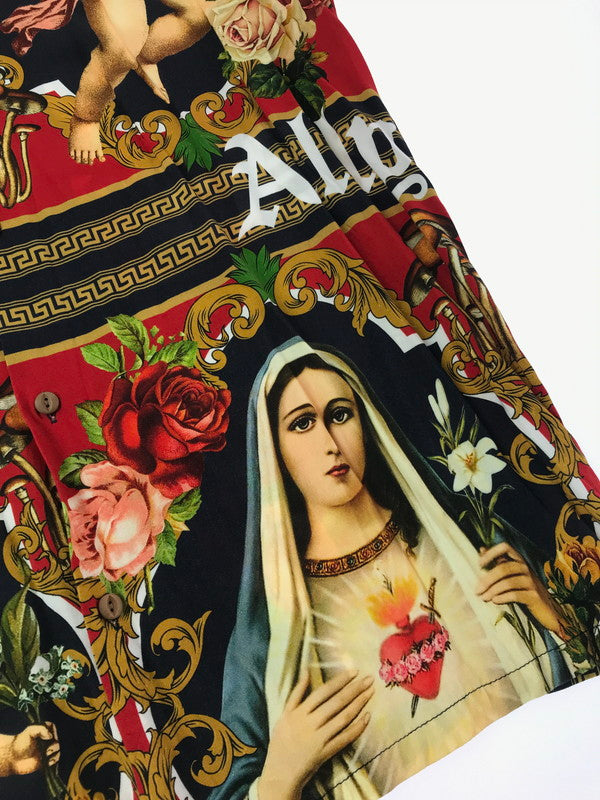 【中古品】【メンズ】 ALLY&DIA アリーアンドダイア EMMANUEL MARIA ALLOVER L/S SHIRT AD23AW003 マリア 長袖シャツ 142-260629-na-10-tagh サイズ：XL カラー：レッド系 万代Net店
