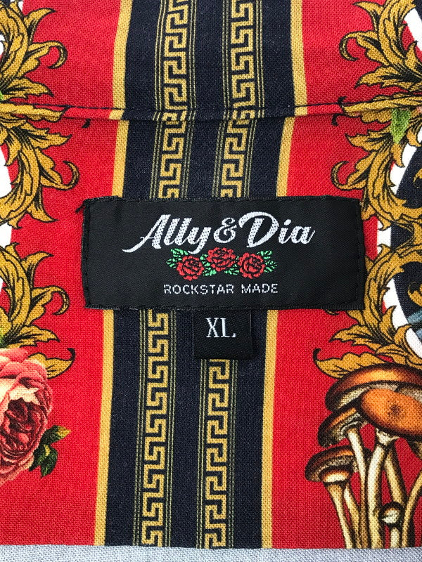 【中古品】【メンズ】 ALLY&DIA アリーアンドダイア EMMANUEL MARIA ALLOVER L/S SHIRT AD23AW003 マリア 長袖シャツ 142-260629-na-10-tagh サイズ：XL カラー：レッド系 万代Net店
