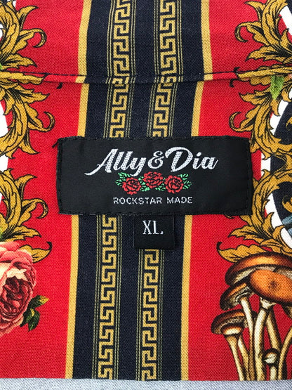 【中古品】【メンズ】 ALLY&DIA アリーアンドダイア EMMANUEL MARIA ALLOVER L/S SHIRT AD23AW003 マリア 長袖シャツ 142-260629-na-10-tagh サイズ：XL カラー：レッド系 万代Net店