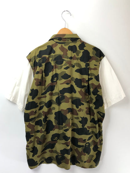 【中古品】【メンズ】 A BATHING APE ア ベイシング エイプ SS OPEN COLLAR SHIRT 001SHC801005X ショートスリーブ オープンカラー シャツ 開襟シャツ トップス 142-260627-rt-05-tagh サイズ：XL カラー：カーキ系/ホワイト 万代Net店