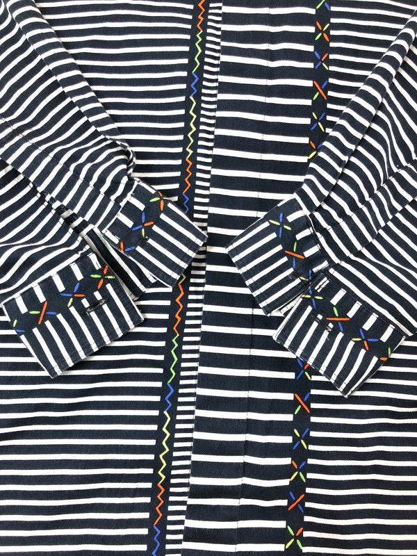 【中古品】【メンズ】 GIANNI VERSACE ジャンニ ヴェルサーチ L/S SHIRT ロング スリーブ シャツ トップス イタリア製 141-260702-rt-13-tag サイズ：46 カラー：ブラック 万代Net店