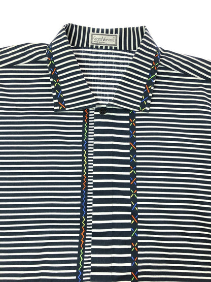 【中古品】【メンズ】 GIANNI VERSACE ジャンニ ヴェルサーチ L/S SHIRT ロング スリーブ シャツ トップス イタリア製 141-260702-rt-13-tag サイズ：46 カラー：ブラック 万代Net店