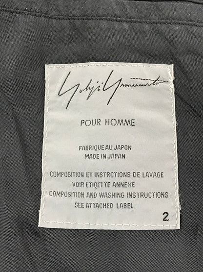 【現状渡し品】【メンズ】 YOHJI YAMAMOTO POUR HOMME ヨウジヤマモトプールオム HT-J01-103 WOOL TAILORED JACKET ウール テーラードジャケット 140-260629-na-23-tagh サイズ：2 カラー：ブラック 万代Net店