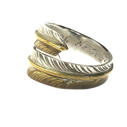 【中古品】【メンズ】 BIG HAND ビッグハンド 0184 SILVER HALF BRASS シルバー ハーフ ブラス FEATHER RING フェザー リング 指輪 アクセサリー 191-260629-ty-06-tagh カラー：シルバー 万代Net店