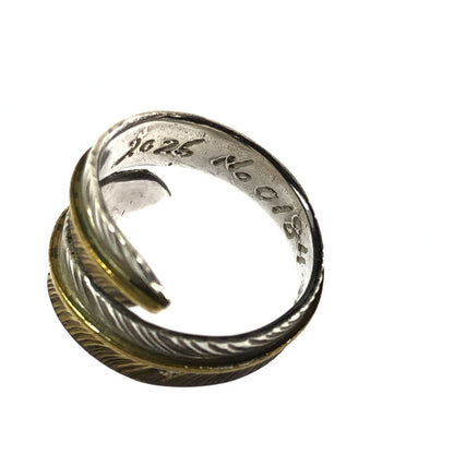 【中古品】【メンズ】 BIG HAND ビッグハンド 0184 SILVER HALF BRASS シルバー ハーフ ブラス FEATHER RING フェザー リング 指輪 アクセサリー 191-260629-ty-06-tagh カラー：シルバー 万代Net店