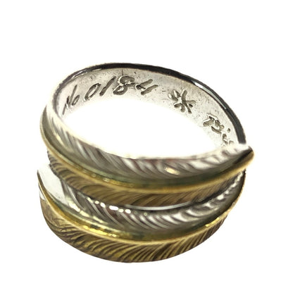 【中古品】【メンズ】 BIG HAND ビッグハンド 0184 SILVER HALF BRASS シルバー ハーフ ブラス FEATHER RING フェザー リング 指輪 アクセサリー 191-260629-ty-06-tagh カラー：シルバー 万代Net店