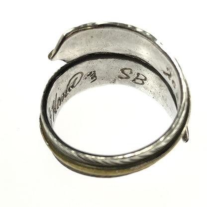 【中古品】【メンズ】 BIG HAND ビッグハンド 0184 SILVER HALF BRASS シルバー ハーフ ブラス FEATHER RING フェザー リング 指輪 アクセサリー 191-260629-ty-06-tagh カラー：シルバー 万代Net店