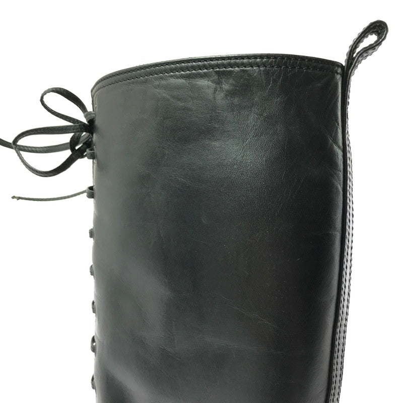 【現状渡し品】【レディース】 CHANEL シャネル LACE-UP LONG BOOTS レースアップ ロングブーツ 靴 183-260706-na-17-tagh サイズ：37 カラー：BLACK 万代Net店