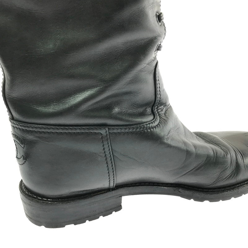 【現状渡し品】【レディース】 CHANEL シャネル LACE-UP LONG BOOTS レースアップ ロングブーツ 靴 183-260706-na-17-tagh サイズ：37 カラー：BLACK 万代Net店