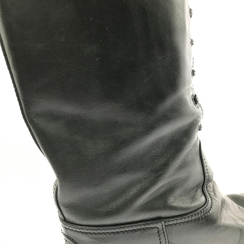 【現状渡し品】【レディース】 CHANEL シャネル LACE-UP LONG BOOTS レースアップ ロングブーツ 靴 183-260706-na-17-tagh サイズ：37 カラー：BLACK 万代Net店