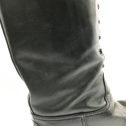 【現状渡し品】【レディース】 CHANEL シャネル LACE-UP LONG BOOTS レースアップ ロングブーツ 靴 183-260706-na-17-tagh サイズ：37 カラー：BLACK 万代Net店