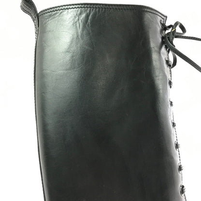 【現状渡し品】【レディース】 CHANEL シャネル LACE-UP LONG BOOTS レースアップ ロングブーツ 靴 183-260706-na-17-tagh サイズ：37 カラー：BLACK 万代Net店