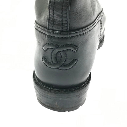 【現状渡し品】【レディース】 CHANEL シャネル LACE-UP LONG BOOTS レースアップ ロングブーツ 靴 183-260706-na-17-tagh サイズ：37 カラー：BLACK 万代Net店