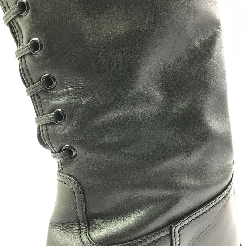 【現状渡し品】【レディース】 CHANEL シャネル LACE-UP LONG BOOTS レースアップ ロングブーツ 靴 183-260706-na-17-tagh サイズ：37 カラー：BLACK 万代Net店