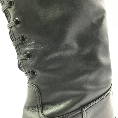 【現状渡し品】【レディース】 CHANEL シャネル LACE-UP LONG BOOTS レースアップ ロングブーツ 靴 183-260706-na-17-tagh サイズ：37 カラー：BLACK 万代Net店