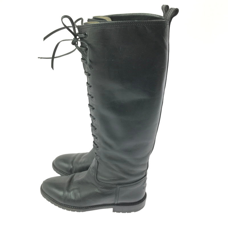 【現状渡し品】【レディース】 CHANEL シャネル LACE-UP LONG BOOTS レースアップ ロングブーツ 靴 183-260706-na-17-tagh サイズ：37 カラー：BLACK 万代Net店