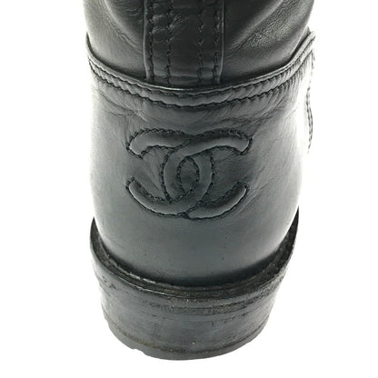 【現状渡し品】【レディース】 CHANEL シャネル LACE-UP LONG BOOTS レースアップ ロングブーツ 靴 183-260706-na-17-tagh サイズ：37 カラー：BLACK 万代Net店